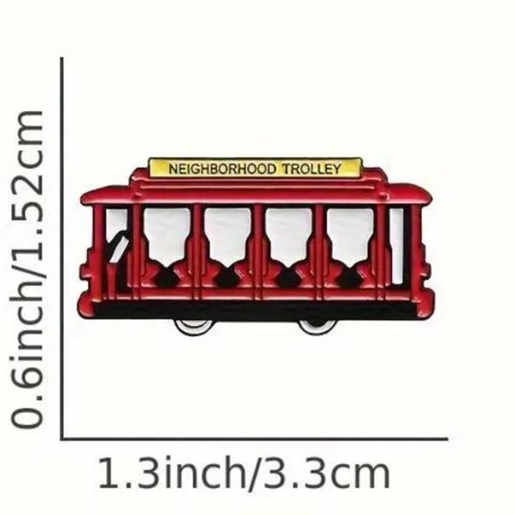 Neighborhood Trolley Enamel Pin - Cute Retro TV Show Inspired - Picture 2 of 2